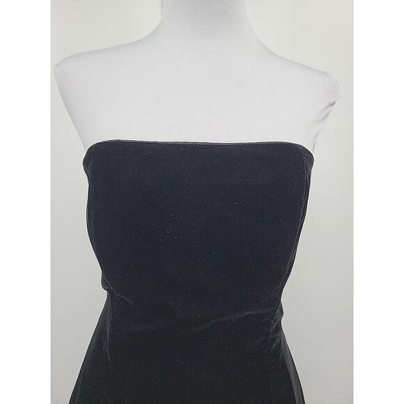 Vintage Strapless Velvet Midi Dress Scott McClintock Old Hollywood 90s Size 10 - Picture 3 of 10